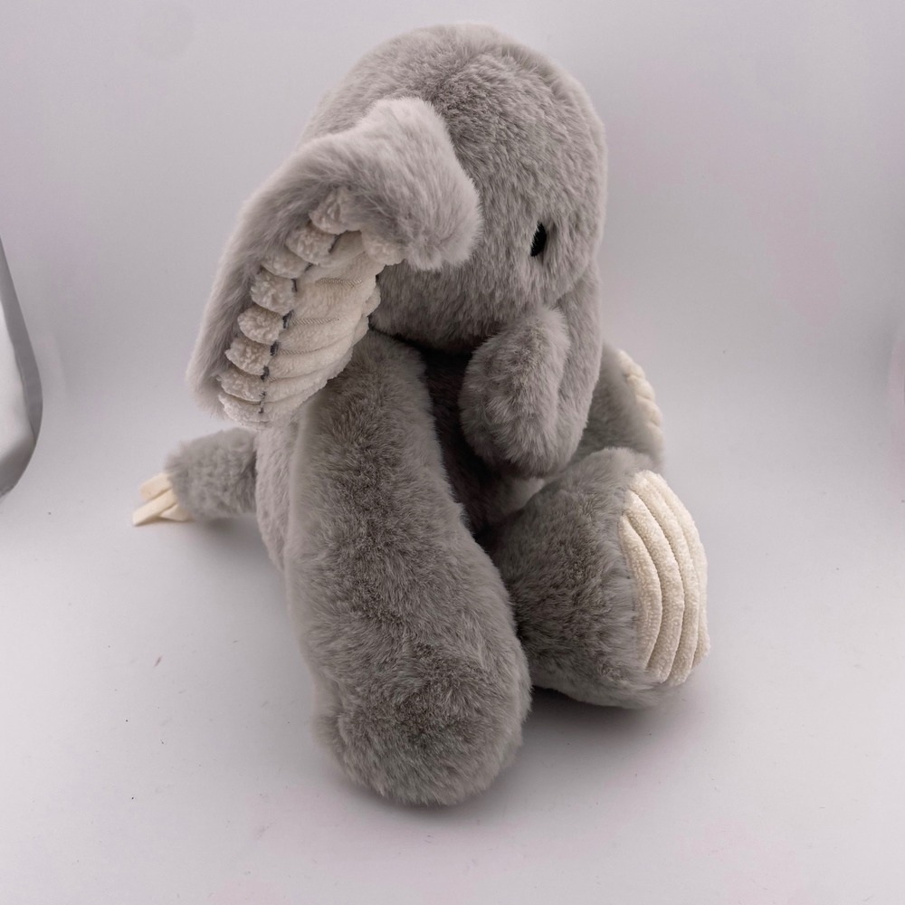 Lambs & Ivy Plush Elephant Soft Stuffed Animal Gray Corduroy Ears Baby Toy - Picture 6 of 6